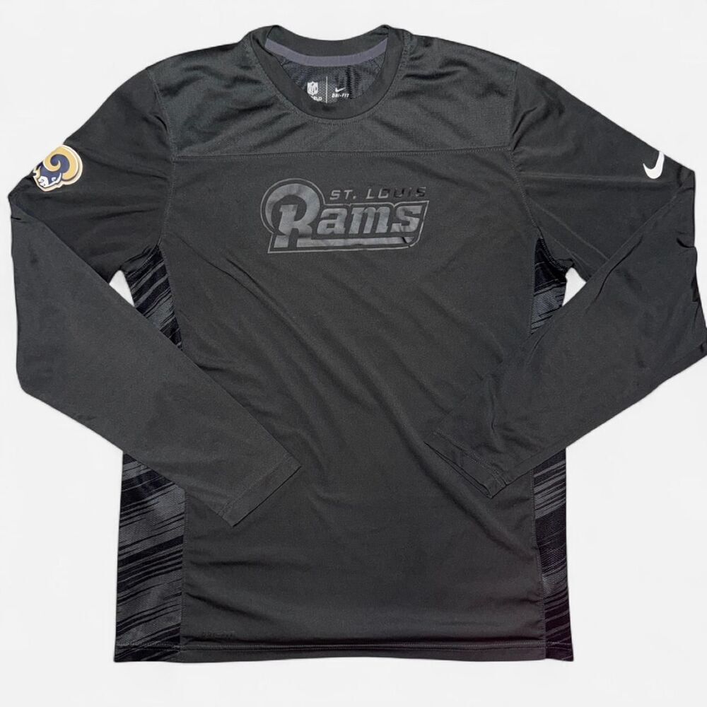 NFL On Field Dri-Fit St. Louis Rams (Los Angeles Rams) Black Long Sleeve Shirt